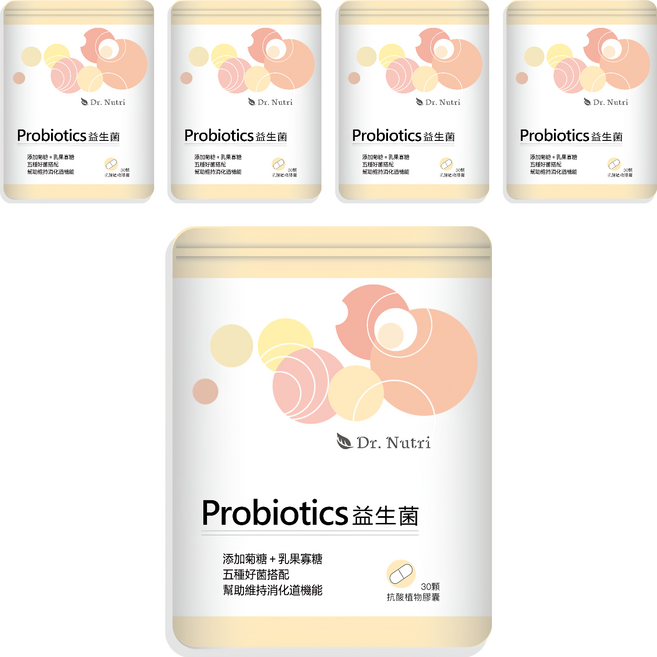 Dr.Nutri 益生菌膠囊, 30顆, 470mg, 5包