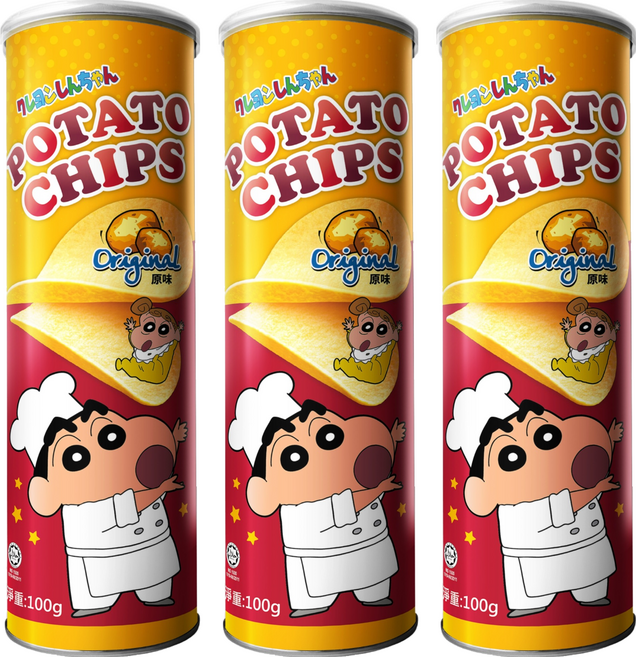 Shinchan 蠟筆小新 洋芋片 原味, 100g, 3個