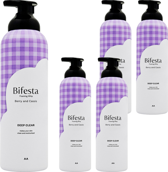 Bifesta 碧菲絲特 極淨碳酸泡洗顏 莓果香, 200g, 5個