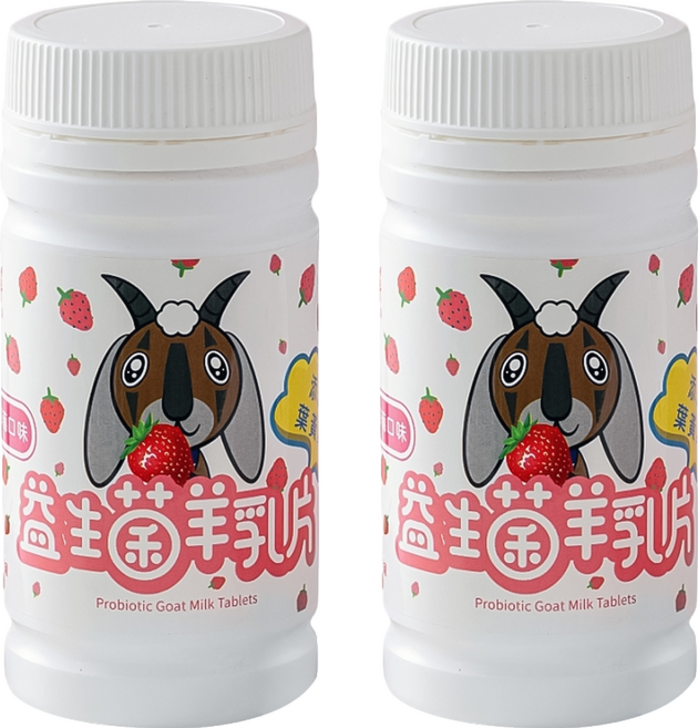 fengyuans 豐園羊 益生菌羊乳片 草莓口味, 80g, 2罐