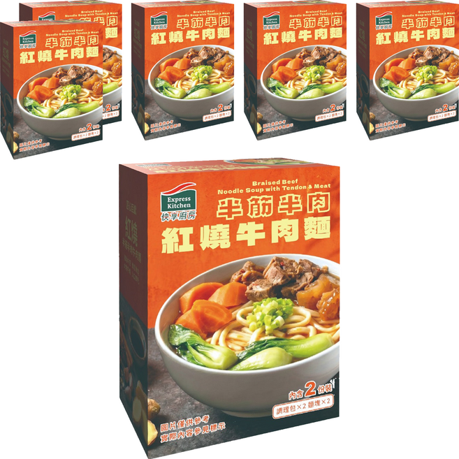 Express Kitchen 快享廚房 紅燒半筋半肉牛肉麵, 1020g, 6個