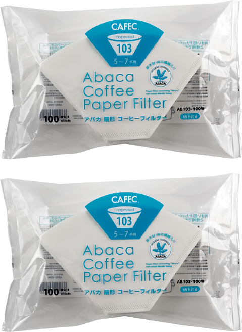 CAFEC ABACA 麻纖維梯形濾紙 白色 5~7杯份, 100張, 2包
