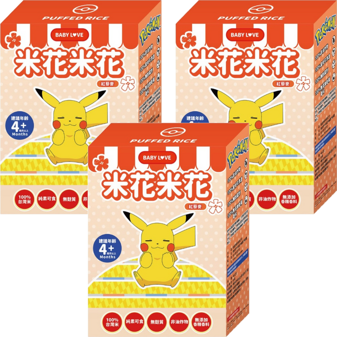 PoKeMoN 寶可夢 米花米花 紅藜麥 4個月以上 SC-116, 40g, 3個