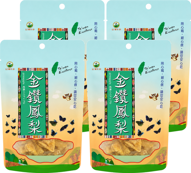 紅藜之家 金鑽鳳梨乾, 4個, 90公克