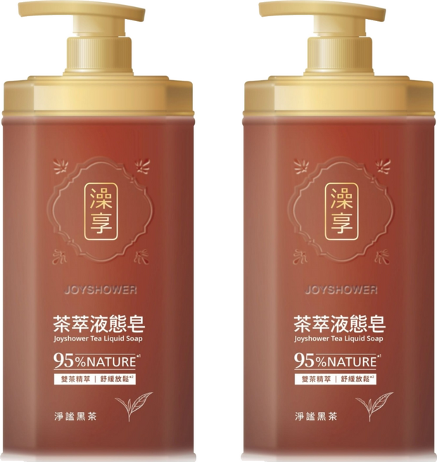澡享 液態皂沐浴 淨謐黑茶, 2個, 800ml