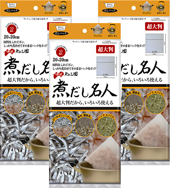 Cotton labo 食物滷包袋 041BE0204 超大, 20 x 20cm, 10個, 3包