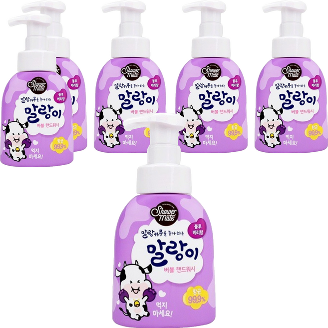 Shower mate 泡泡洗手慕斯 藍莓香, 6個, 300ml