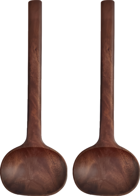 Kiyodo 手作橢圓拉麵匙, 原木色, 2個