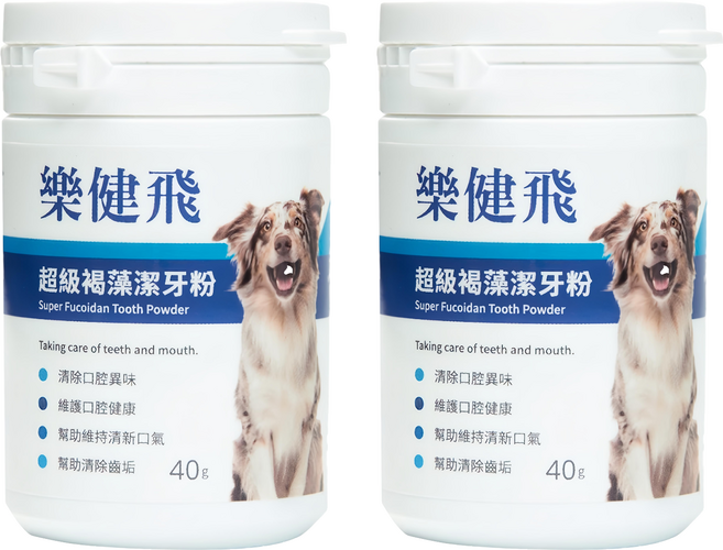 樂健飛 寵物超級褐藻潔牙粉 犬用, 2罐
