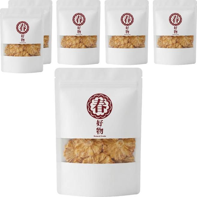 春哥好物 無糖金鑽鳳梨花乾, 120g, 6包