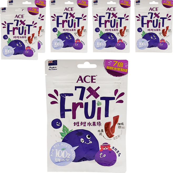 ACE 軟糖斑斑水果條 黑醋栗 + 奇亞籽, 32g, 6包