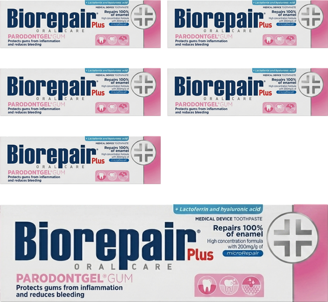 Biorepair 貝利達 護齦加強型牙膏 粉色, 6個, 75ml