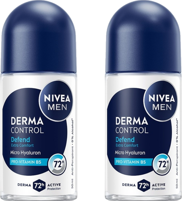 NIVEA 妮維雅 MEN 台灣公司貨 男士止汗乳液 玻尿酸肌能修復, 2個, 50ml