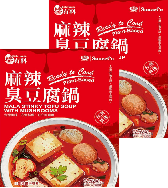 味榮 醬有料 麻辣臭豆腐鍋, 520g, 2個