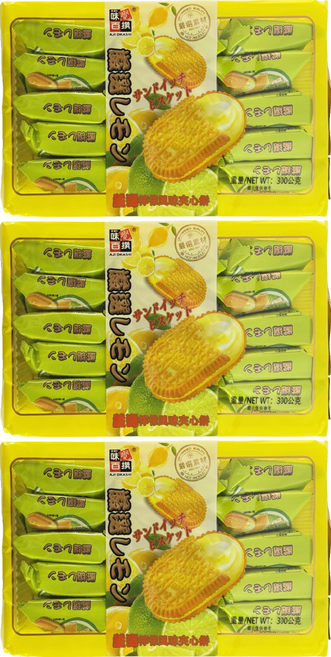 AJI OKASHI 味覺百撰 嚴選檸檬風味夾心餅, 300g, 3個
