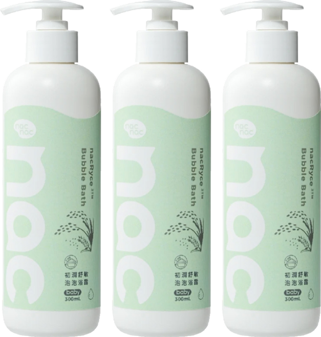nac nac 初潤舒敏泡泡浴露, 3個, 300ml
