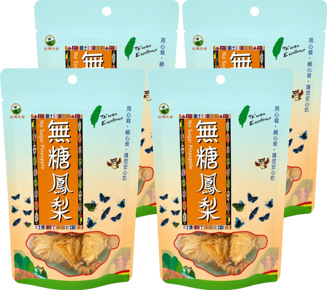 紅藜之家 無糖鳳梨乾, 4個, 60g