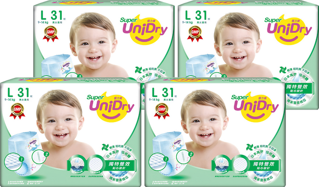 UniDry 優力寶 優力褲/尿布 9~14kg, L, 124片