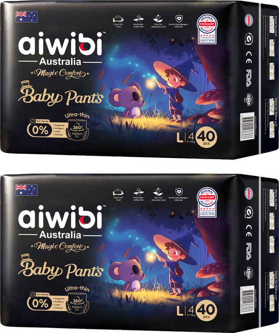 aiwibi 愛薇彼 安撫魔法褲型尿布, 80片, 大碼 (L)