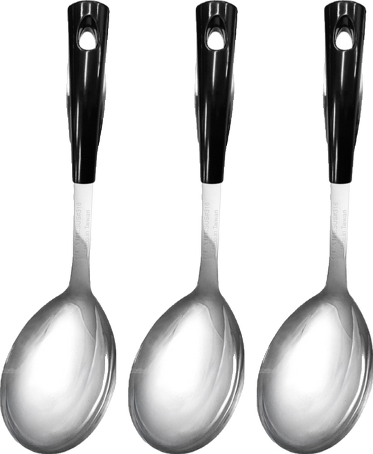 CLARE 晶鑽316大匙, 黑色, 3支