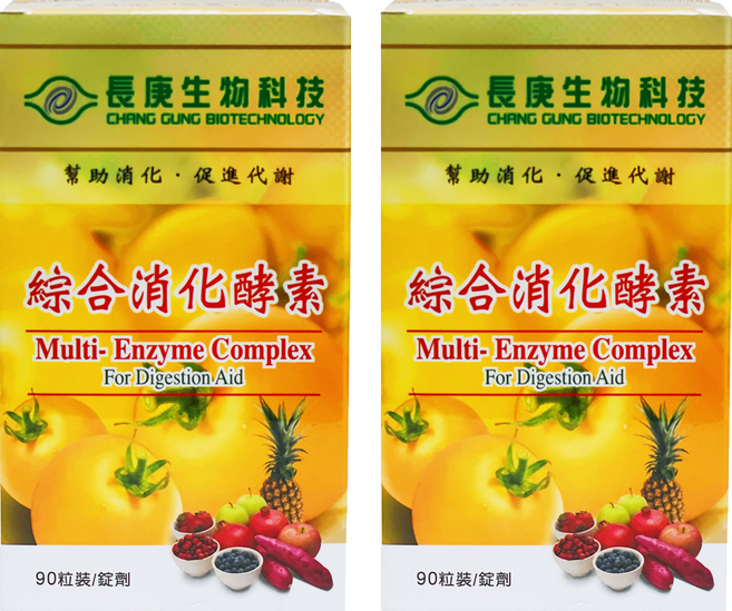 長庚生物科技 綜合消化酵素, 90顆, 81g, 2盒