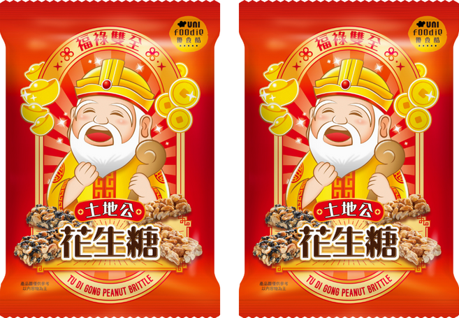 UNI foodie 優食酷 土地公綜合花生糖, 2個, 150g