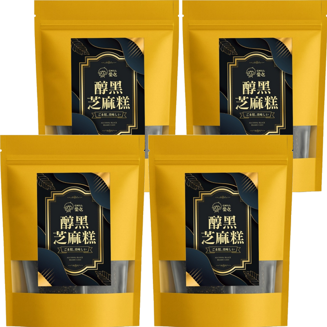 CHILL 愛吃 醇黑芝麻糕, 100g, 4個