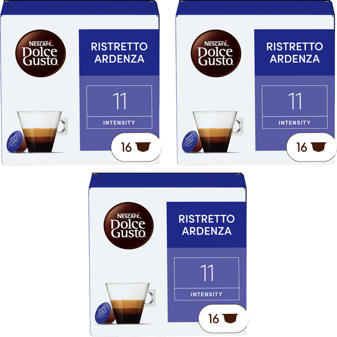 NESCAFE 雀巢咖啡 Dolce Gusto 多趣酷思 阿爾登扎濃縮咖啡膠囊, 6.5g, 16顆, 3盒