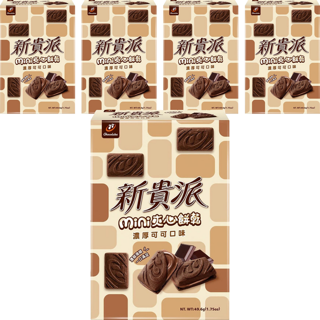 77 新貴派 mini夾心餅乾 濃厚可可口味, 49.6g, 5盒