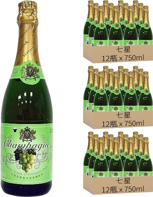 七星 白葡萄氣泡飲料, 750ml, 36瓶