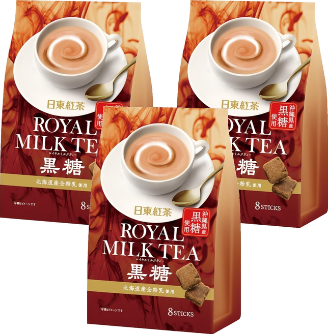 日東紅茶 皇家黑糖奶茶, 13.5g, 8包, 3袋