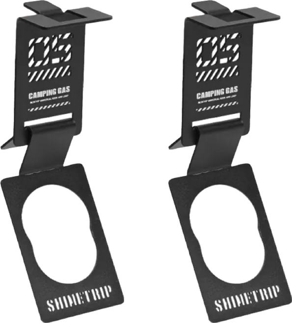 ShineTrip 山趣 不銹鋼瓦斯罐掛扣 140 x 43 x 62mm 50g, 黑色, 2個