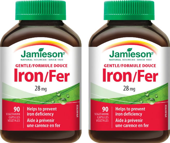 Jamieson 健美生 甘氨酸亞鐵複方膠囊 28mg, 2個, 90顆