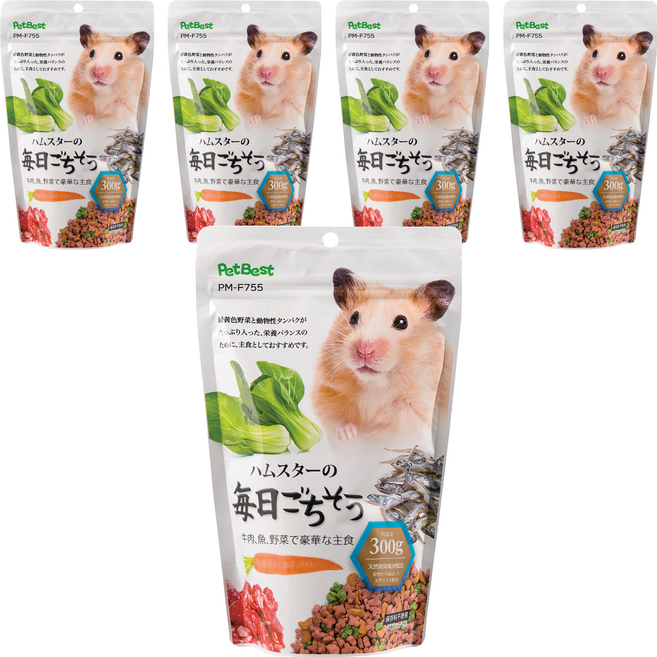 PetBest 岡田屋 乾燒主食 牛 + 蔬 + 魚, 300g, 5包