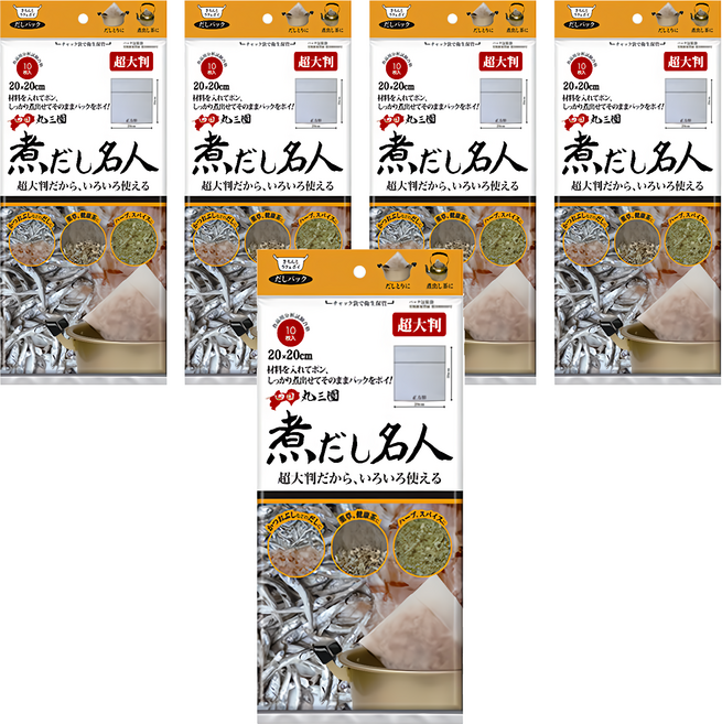 Cotton labo 食物滷包袋 041BE0204 超大, 20 x 20cm, 10個, 5包