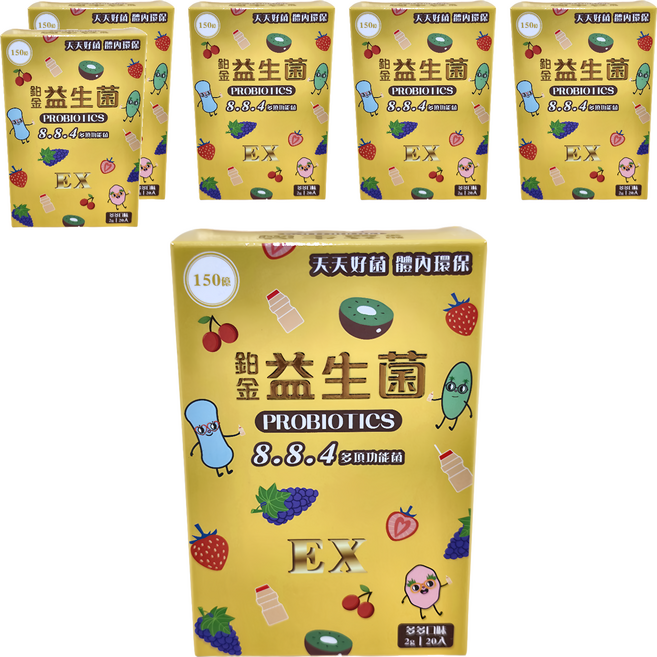 豐成生技 鉑金益生菌粉包EX 多多口味 奶素, 20包, 2g, 6盒