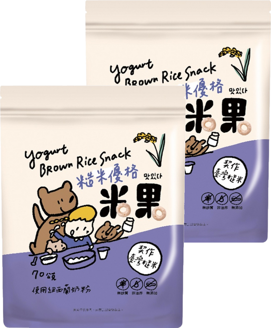 薌園 脆米果, 70g, 2個, 糙米優格