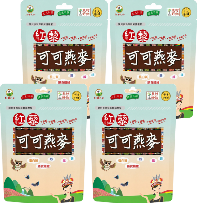 紅藜之家 紅藜可可燕麥粉, 275g, 4個