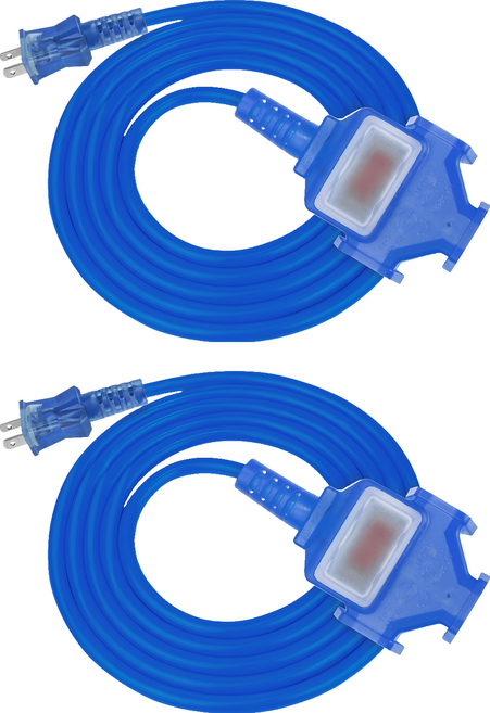 PowerSync 群加 2P 1對3工業用動力延長線, 15m, 2條, 藍色