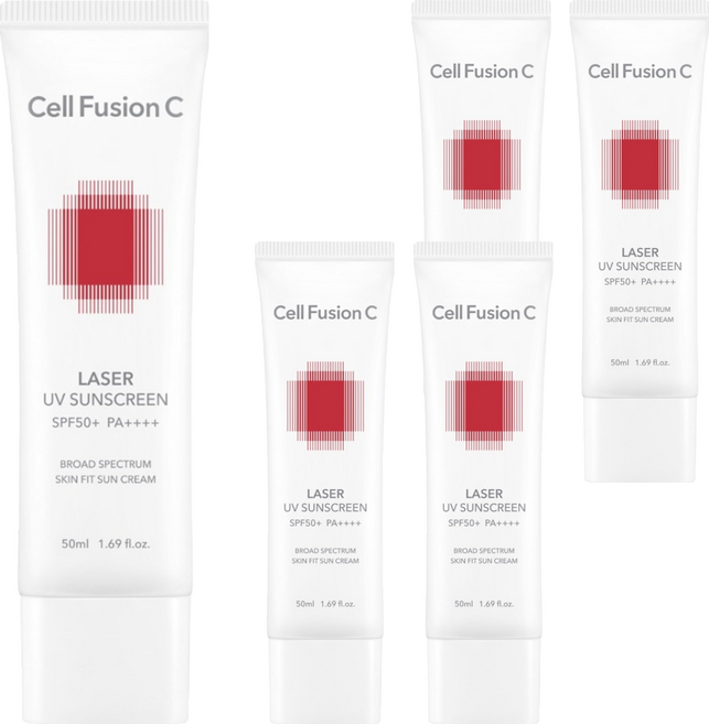 Cell Fusion C 秀膚生 台灣公司貨 全效修護防曬霜 SPF50+ PA++++, 5個, 50ml
