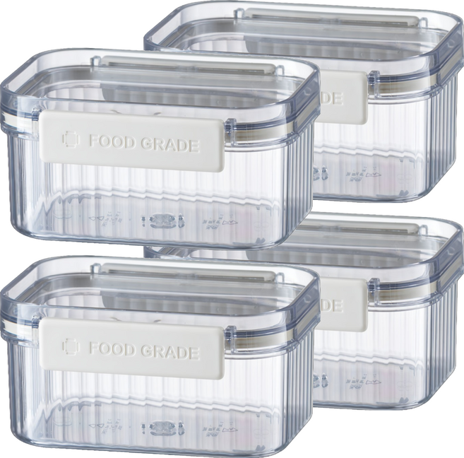 PINMOO 品沐 可搭密封罐, 4 個容器 + 4 個蓋子, 4個