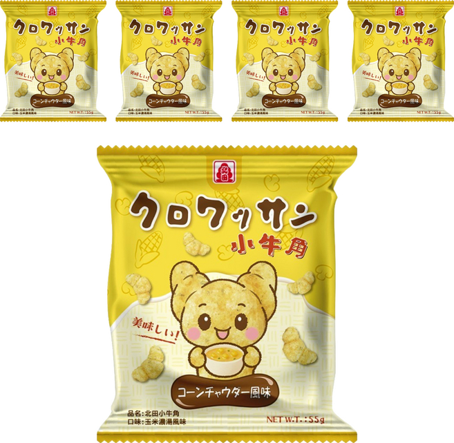 北田 小牛角 玉米濃湯風味, 55g, 5個