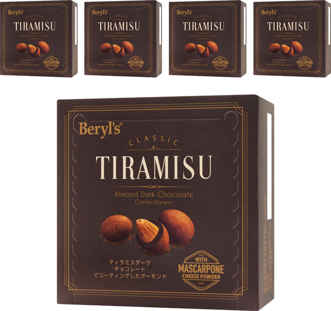 Beryl's 杏仁夾心提拉米蘇風味黑巧克力, 65g, 5個