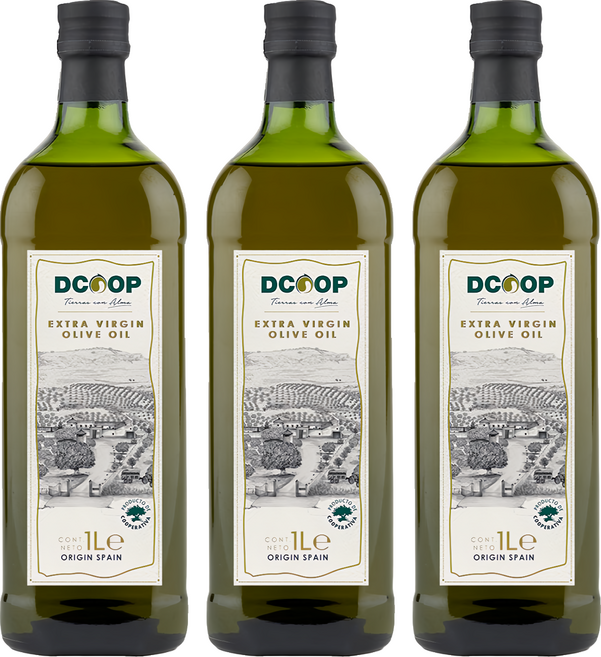 Dcoop 特級初榨橄欖油, 3瓶, 1L