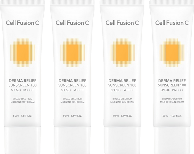 Cell Fusion C 秀膚生 台灣公司貨 超水潤涼感防曬霜 SPF50+ PA++++, 50ml, 4個