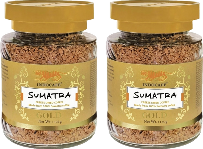 INDOCAFE 迎樂 蘇門答臘金牌即溶咖啡, 125g, 2個, 1個裝