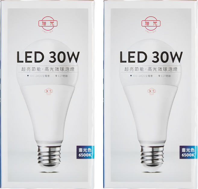 旭光 30W LED 燈泡, 白光, 2盒