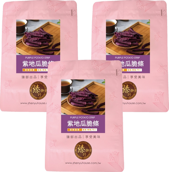 臻御行 紫地瓜脆條, 160g, 3個