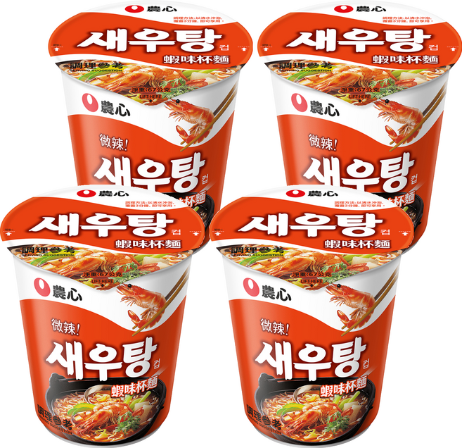 NONGSHIM 農心 蝦味杯麵 67g, 4入