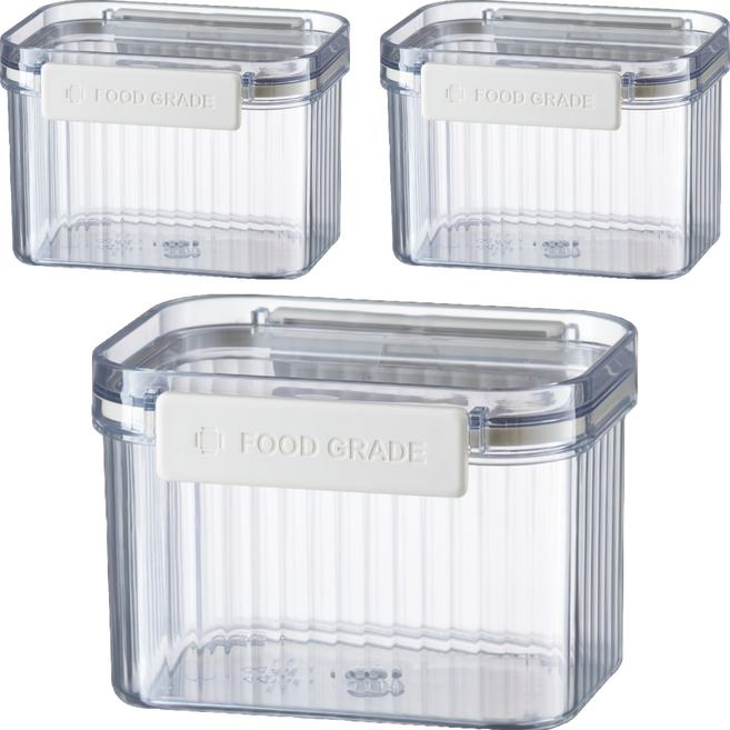 PINMOO 品沐 可搭密封罐, 1個容器 + 1個蓋子, 3個